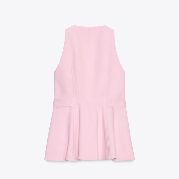 NWT. Zara Pink Viscose Blend Peplum Vest. Size L. - Picture 6 of 13
